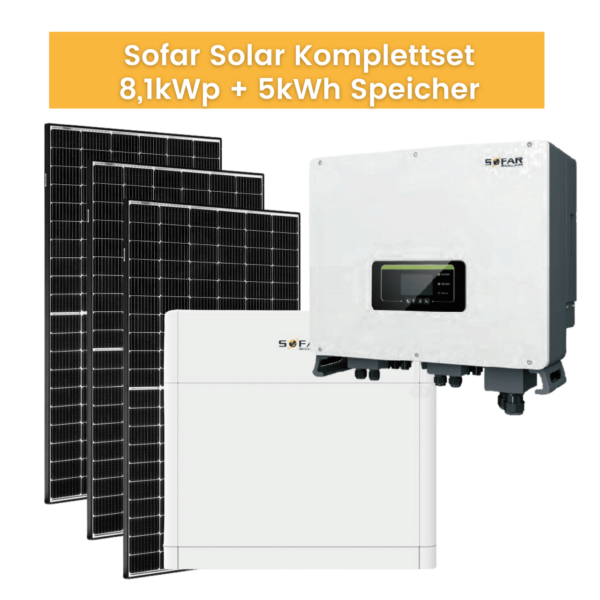 Sofar Solar PV-Komplettset 8,1kWp inkl. 5kWh Speicher